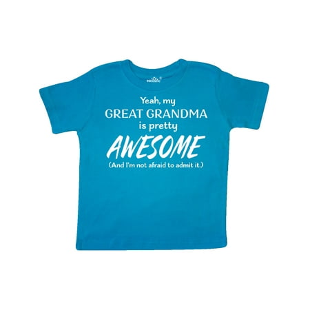 

Inktastic Yeah My Great Grandma Is Pretty Awesome Gift Toddler Boy or Toddler Girl T-Shirt