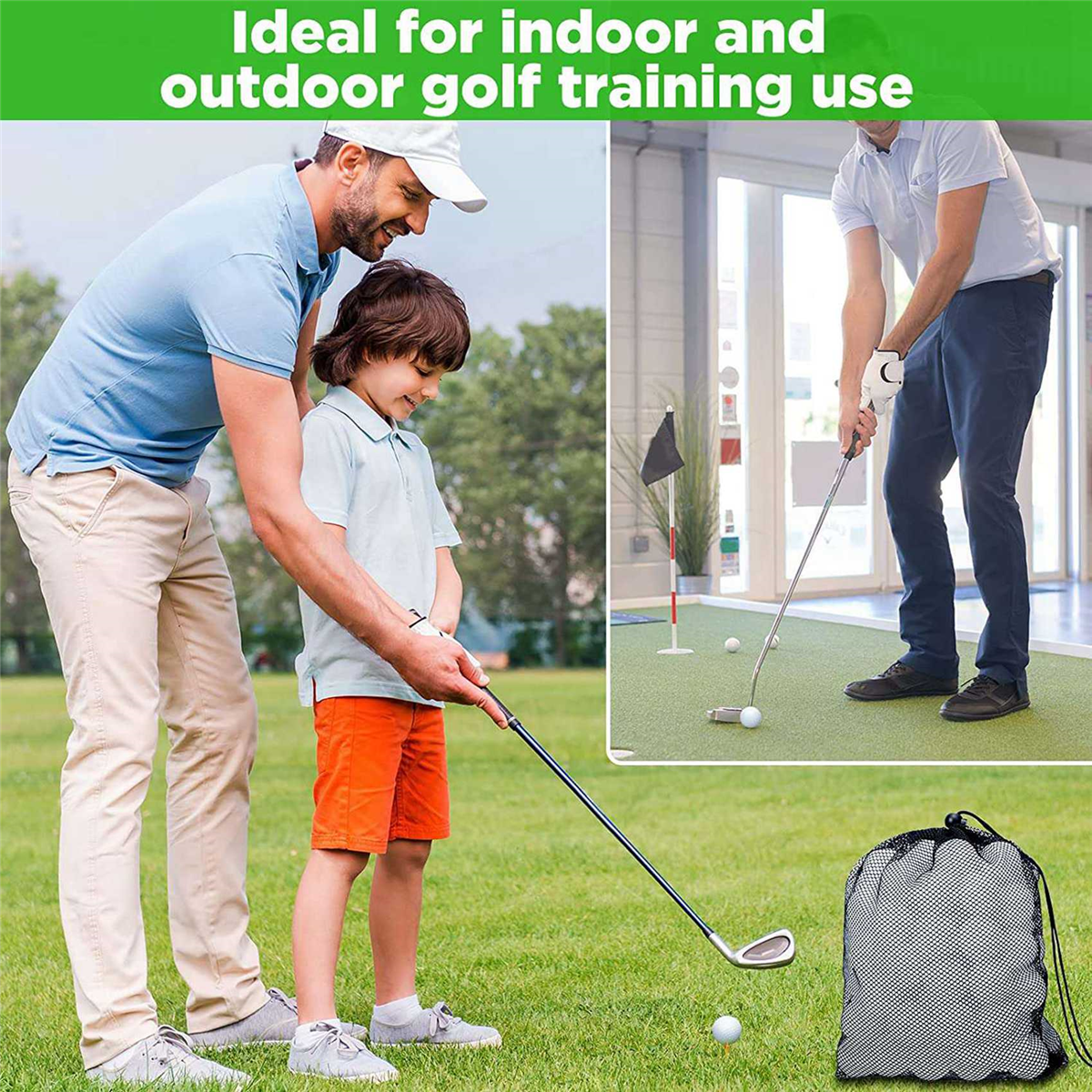 200 Pcs Golf Practice Hollow Golf Training Golf Balls with Mesh Drawstring Storage Bags for Training