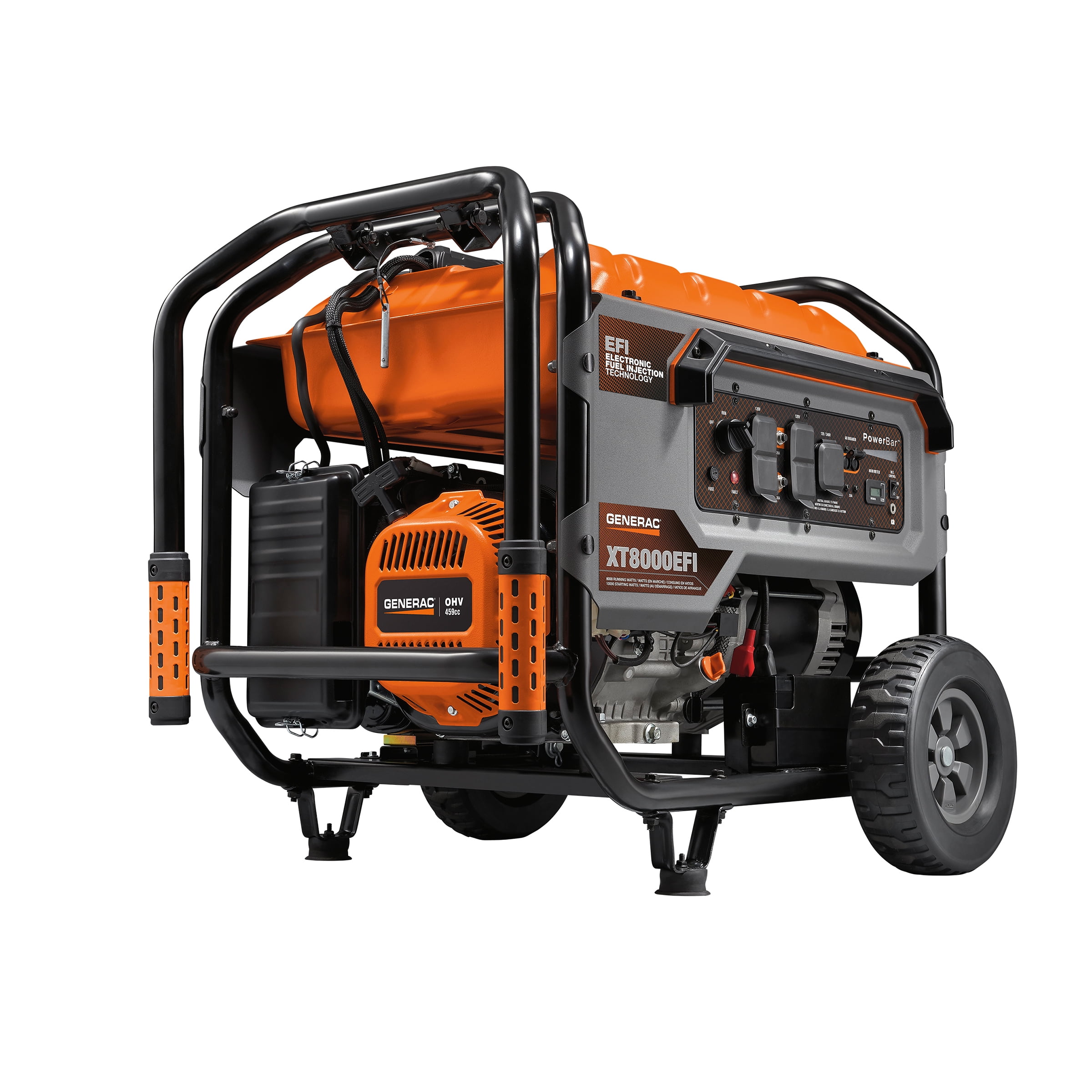 Generac 7162 XT8000EFI 8000 Watt Gas Powered Electric Start Electronic ...