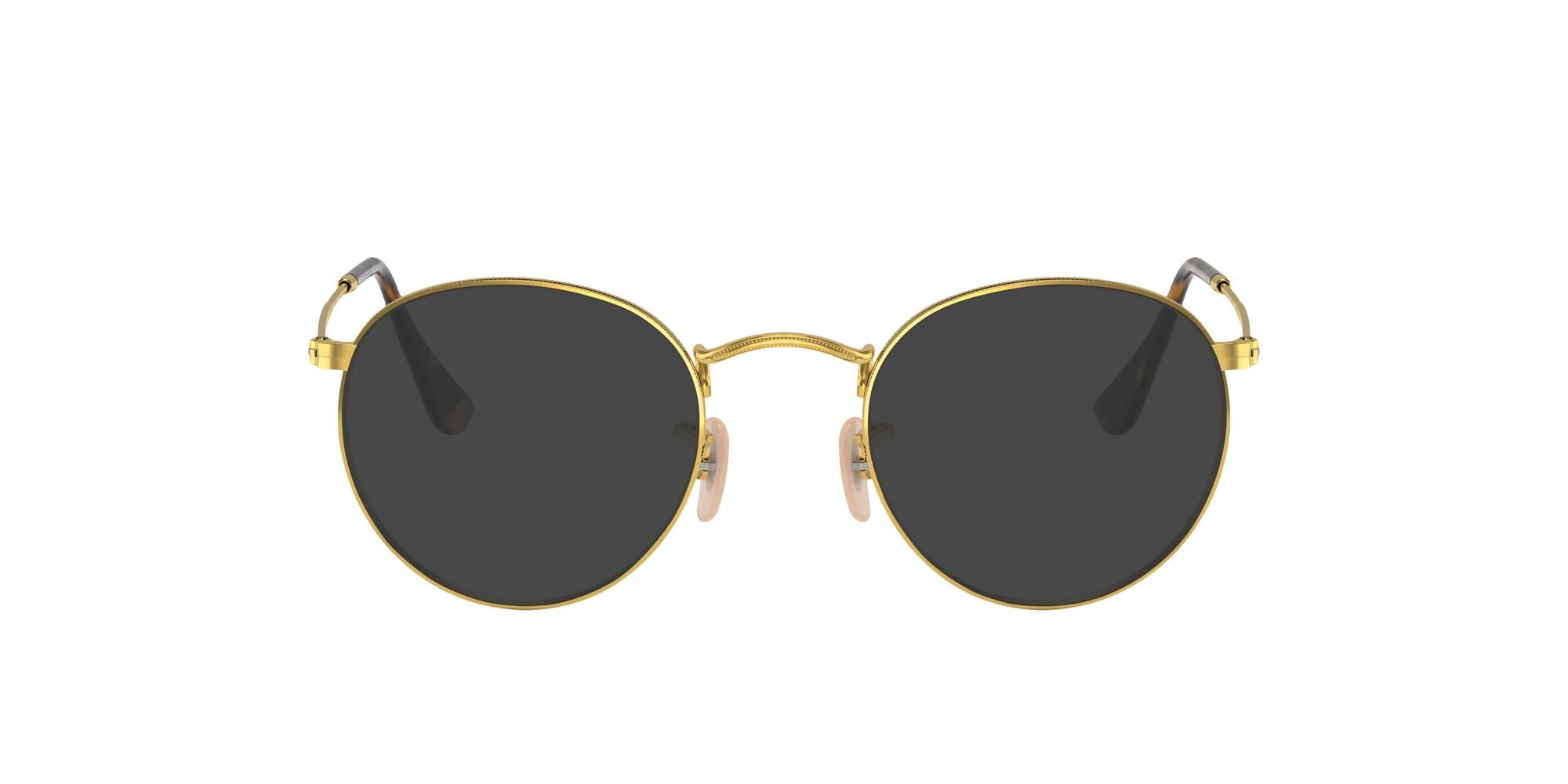 Ray-Ban Round Metal Prescription Eye Glasses with Metal Frames and Case, Arista Gold, Size 50