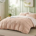 thumbnail image 2 of Queen Comforter Set - Dusty Rose Bed Set, 3 Pieces Cute Floral Bedding, 1 Soft Reversible Botanical Flowers Comforter and 2 Pillow Shams, 2 of 6