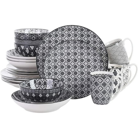 

vancasso Series Takaki 20-Piece Porcelain Dinnerware Set Blue Dinner Set Service for 4