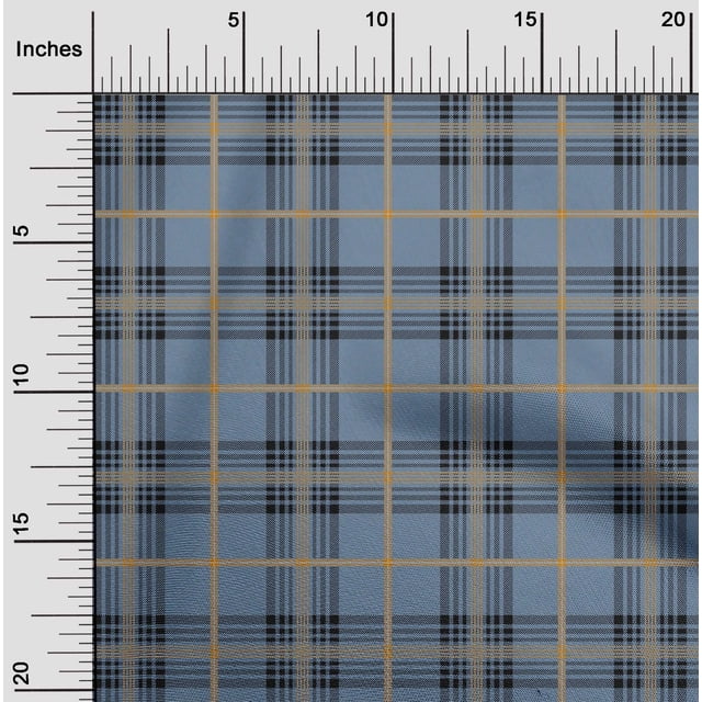 oneOone Cotton Silk Fabric Tartan Check Print Fabric BTY 42 Inch Wide