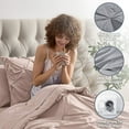 thumbnail image 4 of Virtu Twin Comforter Sets, 5pc Twin Bed in a Bag, Pleated Twin Bedding Comforter Sets Twin with Sheets, Peach Purple, 4 of 10