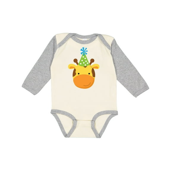 Inktastic Giraffe Jungle Birthday Boys or Girls Long Sleeve Baby Bodysuit