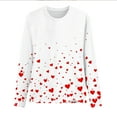 thumbnail image 5 of TKLPEHG Valentines Day T Shirts for Women Casual Round Neck Long Sleeve Heart Print Graphic Tee Comfy Pullover (Red,M), 5 of 7