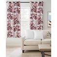 thumbnail image 2 of Red Botanical Blackout Curtains, Light Blocking Print Window Curtains, Vintage Nature Flower Floral Thermal Insulated Window Drapes for Living Room Kitchen Cafe 2 Panels, 55"W x 39"L, 2 of 9