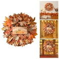thumbnail image 1 of Couronne de Citrouilles d'Automne Élégante avec Ruban pour Porte d'Entrée Festive, 1 of 6