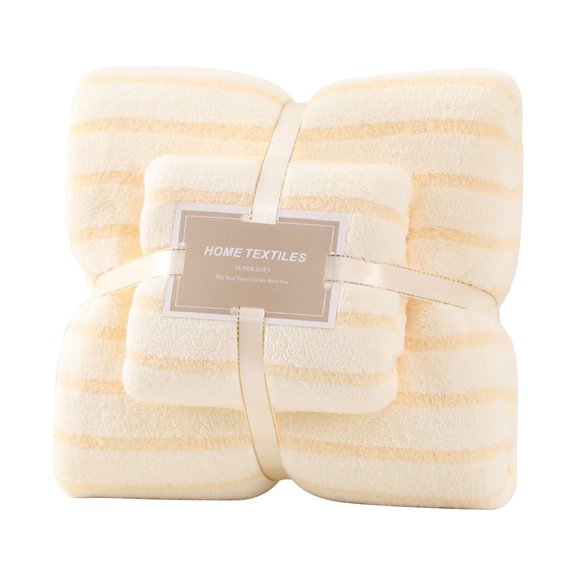 BIZHUA Soft Towel Set 1 Towels1 Hand Towels Soft Premium Family Microfiber Towel Set Microfiber Coral Velvet Highly Absorbent Towel for Fitness Bathroom, Thickened Coral Velvet Towel *1 Piece