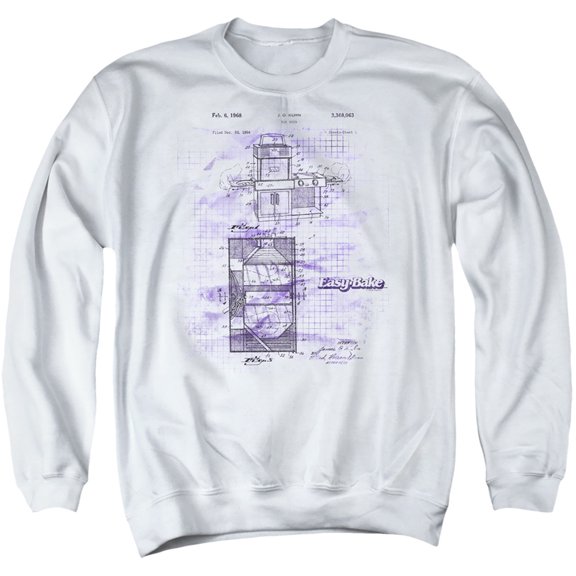 Easy Bake Oven Easy Bake Patent Adult Crewneck Sweatshirt White