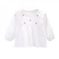 thumbnail image 1 of AMERTEER Girl‘s Style Solid Color round Collar Embroidered Long Sleeve Shirt, 1 of 6
