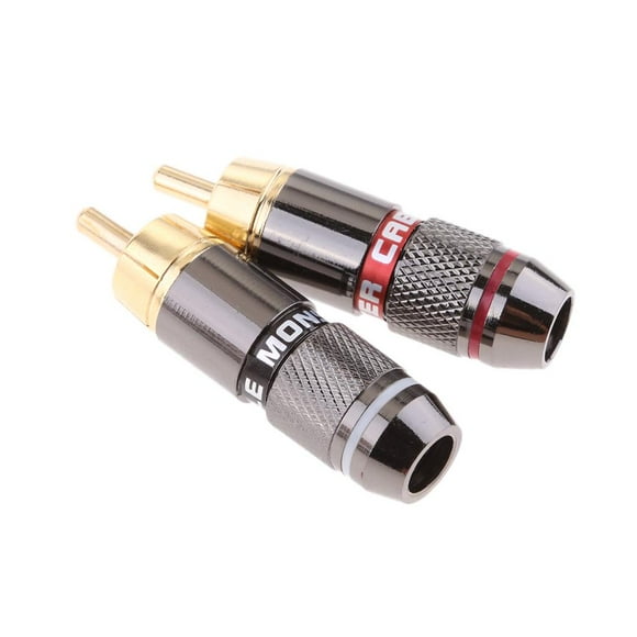 TISHITA 1Pair Gold Plated Rca Connector Rca Male Plug Adapter Video/audio Wire Connector