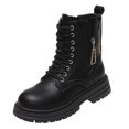 thumbnail image 1 of Botines de mujer Botines de tobillo Cuero de PU Cremallera lateral Resistente al agua negro Yuyangstore Botines, 1 of 8
