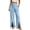Light Blue, variant on Bloomae Wide Leg Pants for Women Loose Flowy Palazzo Side Drawstring Pleated Elastic Waist Lounge Trousers Summer Beach Vacation High Slit Hem Pants with Pockets