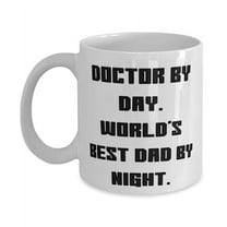 amangny Fancy Dad Gifts, Doctor by Day. World's Best Dad by Night, Father Gifts, 11oz Mug For Dad from Son, Fathers Day, Gift ideas for dad, Gifts for fathers, Gifts for grandfathers