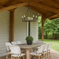 thumbnail image 6 of Stomy 23 Inch Chandelier, Brown Wood Wheel Design, Black Metal Chain, 6 of 7