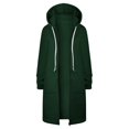 thumbnail image 5 of Xmyrz Jackets For Women Warm Pocket Long Sleeve Cardigan Jacket Mid-Length Style Zipper Hooded Top Coat Outerwear Jacket, 5 of 6