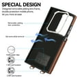 thumbnail image 2 of for Samsung Galaxy S24 Ultra Case with RFID Blocking Card Holder and Strap for Women,Crossbody Lanyard,Kickstand Ring Stand Holder,Snap Clasp,Cute Phone Wallet Case For Samsung Galaxy S24 Ultra, Brown, 2 of 9