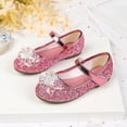 thumbnail image 6 of VeFlora Girls Dress Shoes, Glitter Princess Shoe, Flower Mary Jane Low Heels, Party Wedding Prom Footwear for Toddler Kids(Pink/11-11.5 Years Big kids), 6 of 8