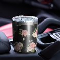thumbnail image 5 of 30oz Pioneer Flower Floral Print Pattern Tumbler, Double Wall Vacuum Insulated Cup, BPA-Free Leak Proof Lid & Reusable Straws, Hot 12h, Cold 34h, 5 of 6
