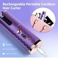 thumbnail image 4 of Automatic Curling Iron, Hair Curling Iron for Hair Styling, Cordless Auto Hair Curler, with 6 Temps and Timers, Auto Shut-Off, Fast Heating, Rechargeable Cordless Hair Curler 1 (Purple), 4 of 12