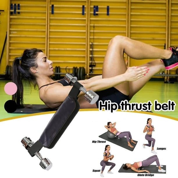 Hip Thrust Belt Glute Bridge Pad Butt Workout with Dumbbells Kettlebells