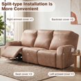 thumbnail image 6 of SHANNA Faux Leather Recliner Chair Covers, 4-Piece Stretch Reclining Sofa Slipcovers with Pocket, Washable Furniture Protector (Tan, 3 Seater), 6 of 9