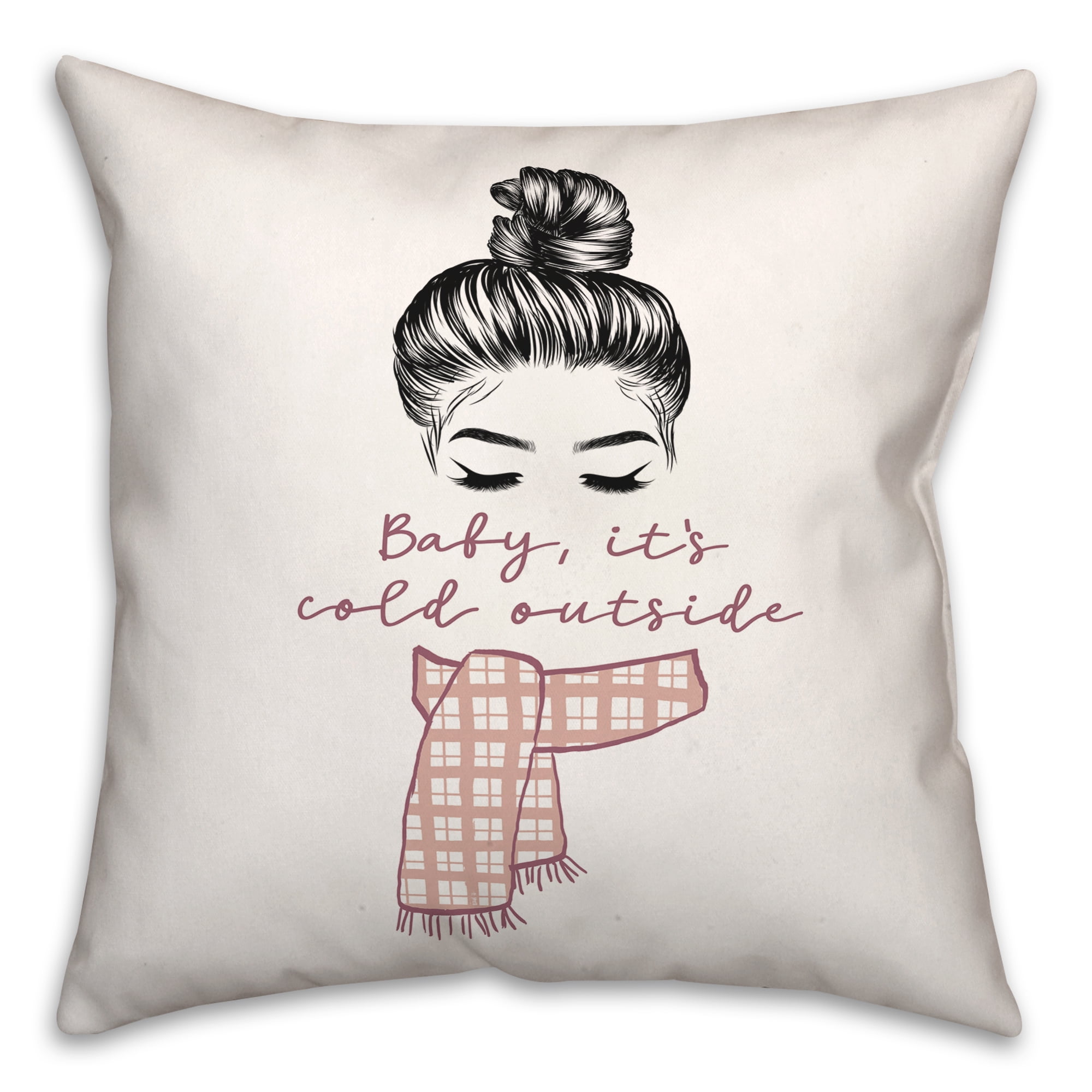 Creative Products Baby It's Cold Outside Plaid 18x18 Spun Poly Pillow