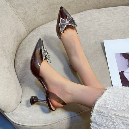

Aayomet Summer Sandals Pointed Women s Transparent And Rhinestone Roman Sandals High Summer Spring Heel Fashion Toe Women s Black 9