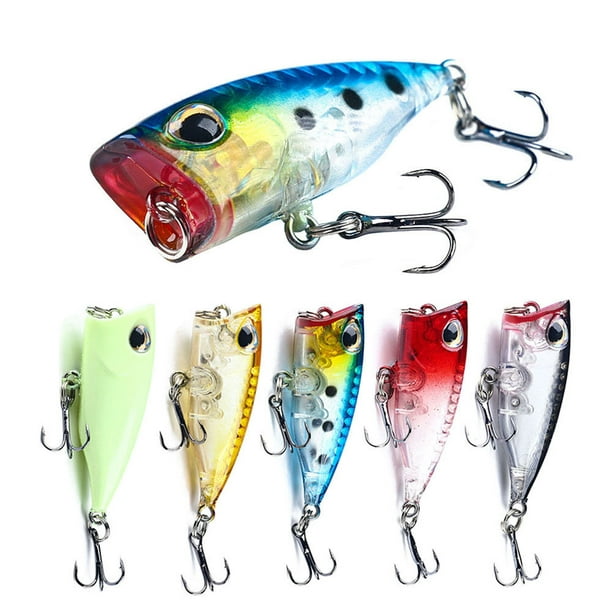 40mm/3.3g Fishing Lures With Treble Hooks 3d Eyes Artificial Fake Bait  Suitable For Seawater Freshwater 