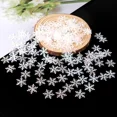 thumbnail image 1 of 300 Uds 2CM Mini adorno de copo de nieve decoraciones navideñas copos de nieve artesanía de Navidad para manualidades DIY decoración de mesa de fiesta de invierno de Navidad（2Cm white 300pcs 2CM, 1 of 5