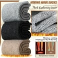 thumbnail image 2 of Merino Wool Socks for Women Hiking Thermal Warm Winter Thick Boot Cozy Crew Comfy Work Socks for Ladies 5 Pairs, 2 of 6