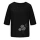 thumbnail image 3 of Blusas de Manga Corta para las Mujeres Impresas Cuello Redondo Camiseta Casual, Blusa de Algodón de Imitación para las Mujeres, 3 of 4