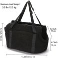 thumbnail image 2 of Bolso transportín lavable para perros y gatos, cesta transportín para perros, bolso para conejos, bolso de viaje de pana para mascotas de campo, negro L, 2 of 4