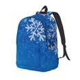 thumbnail image 1 of Easygdp Blue Christmas With Snowflakes Mochila de Lona Resistente para Laptop, Compatible con Laptops de 15 a 17 pulgadas, Ideal para Escuela, Trabajo y Viajes-Medium, 1 of 5