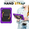 thumbnail image 4 of 3 Layer Case for iPad 10.2 Inch 9th/8th/7th 2021/2020/2019, for Kids Heavy Duty Protective Case with Screen Protector & Stylus Holder & 360 Rotating Stand and Hand/Shoulder Strap Cover, Purple, 4 of 7