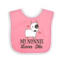 Inktastic Nonnie Loves Me Grandchild Dog Boys or Girls Baby Bib