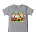 thumbnail image 1 of T-shirts Graphiques pour Garçons Tout-Petits Rentrée Scolaire Manches Courtes T-Shirts Enfants Doux Décontractés Chemise Tendance Chemise Imprimée Vêtements Gris Taille 3-4T, 1 of 6