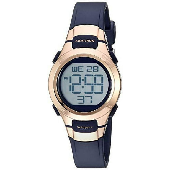 Armitron Sport Women's Quartz Sport Watch with Resin Strap, Blue, 11.7 (Model: 45/7012RNV)