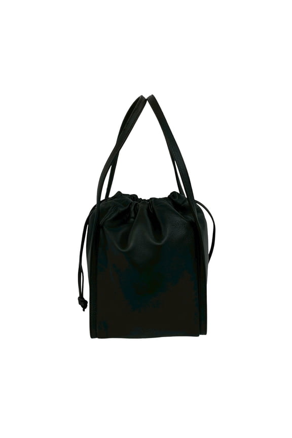 Pre-Owned LOEWE Vintage Anagram Logo Nappa Leather Drawstring Handbag Mini Tote Bag Black 30555