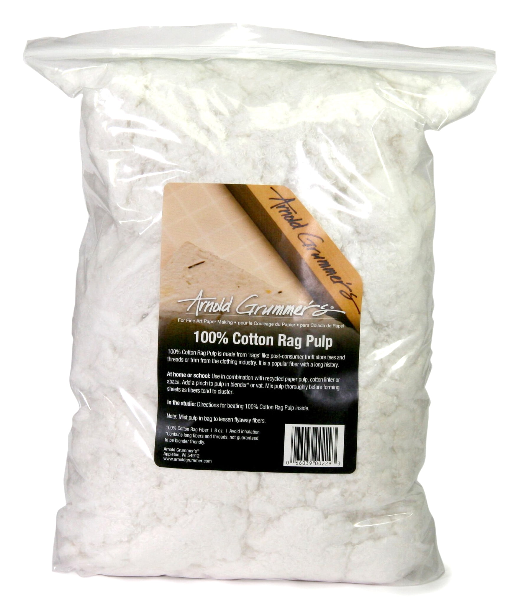 Arnold Grummer's, Paper Making 100 White Cotton Rag Pulp PreShred, 8 oz