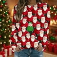 thumbnail image 2 of Bzhegqhd Women's T-shirts Christmas Print Sweatshirts Long Sleeve Round Neck Pullover Top No Hood Loose Fit Casual Fashion Blouse Plush Soft Fleece Fall Winter Tee, 2 of 8