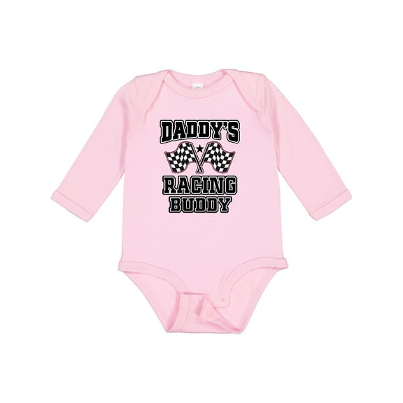 Inktastic Racing Buddy Girls Car Flags Girls Long Sleeve Baby Bodysuit