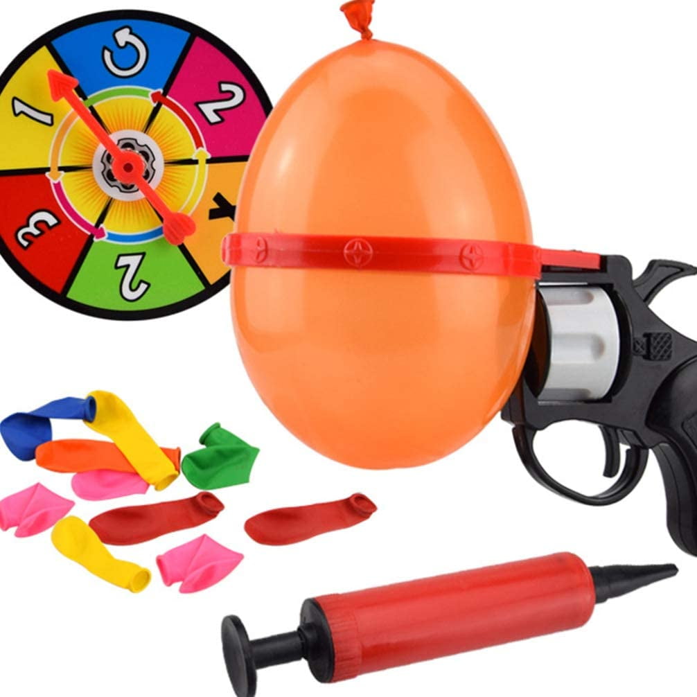 Russian Roulette Model Balloon Gun Pistol Bang Party Game Fun Tricky Toy  Gift