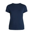 thumbnail image 5 of Time and Tru Women's Slub Crewneck Tee with Short Sleeves, Sizes XS-XXXL, 5 of 5