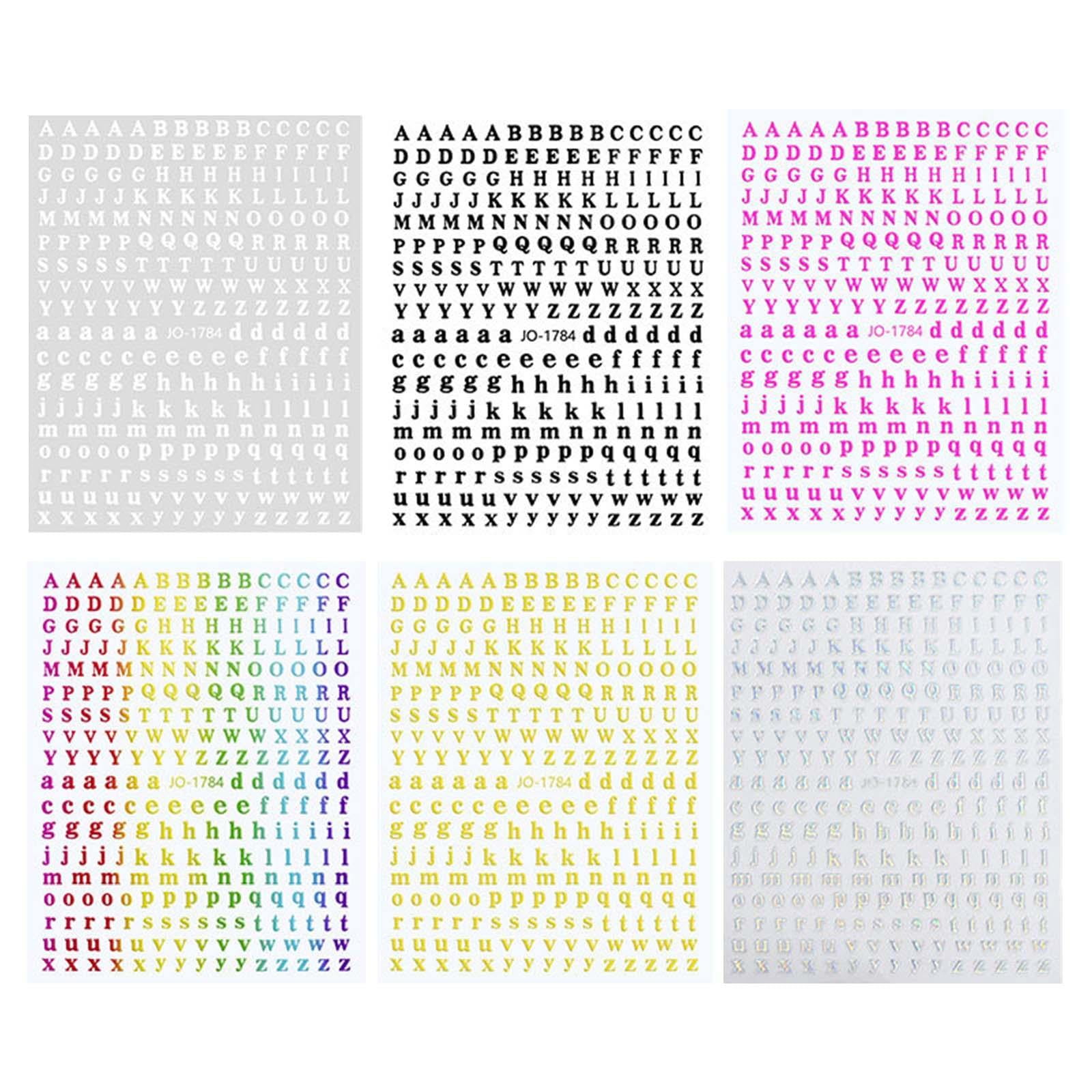 DOLITY 5x6 Sheets 3D Holographic Letters Nail Stickers Colorful Word for Women Girls