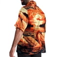 thumbnail image 3 of Swan Men's Short Sleeve Spread Collar Beach Shirts Casual Printed Button Down Unisex Summer Tops, 3 of 6