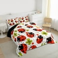 thumbnail image 3 of Manfei Ladybug Queen Comforter Set,St.Patrick Day Bedding Sets,Lucky Four Leaves Clover Bedding Comforter Set For Girls Boys,Breathable Home Decor Reversible,3pcs, 3 of 8