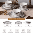 thumbnail image 4 of Vesteel 12 Pieces Bowls and Plates Set, Floral Ceramic Dinnerware Set for 4, Porcelain Tableware Dishes Set for Kitchen, Dining, Microwave & Dishwasher Safe, Vintage Black, 4 of 10