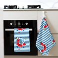 thumbnail image 4 of Sikiie Red Funny Crab on Blue Stripe Waffle Weave Kitchen Dish Cloth,Super Absorbent Kitchen Dish Towels 16*26 Inches for Dish Rags Washing Dishes, Drying Dishes, 4 of 7